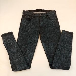 7 For All Mankind Skinny Floral Print Jeans